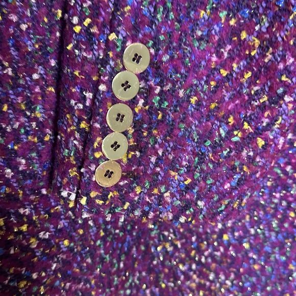 Veronica Beard Plus Size 16 Womens Crispin Coat Purple Multicolored Wool Blend - Picture 14 of 15